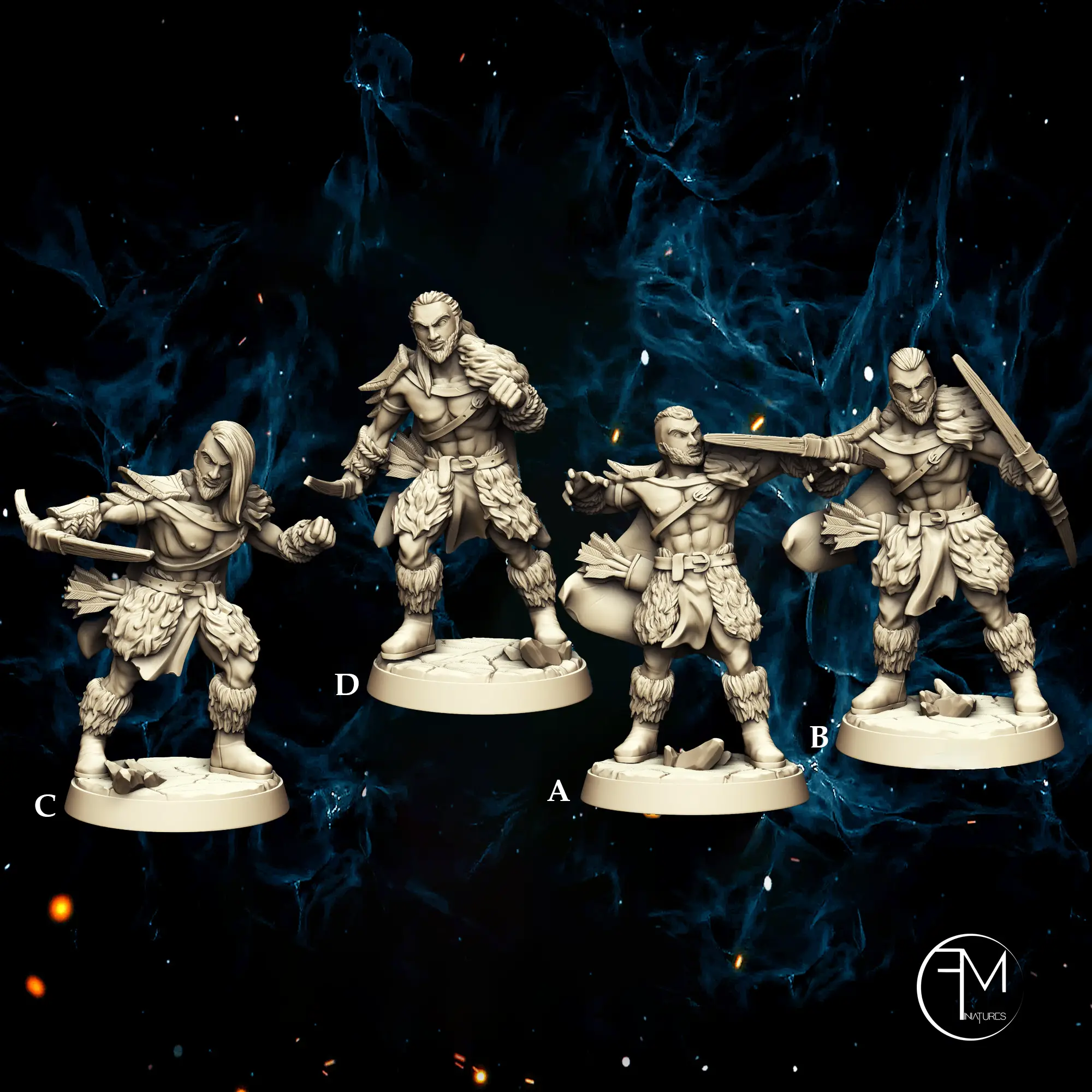 Bogenschützen, männlich (4 Modelle) Bogenschützen, männlich (4 Modelle)
